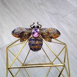 Unique large Bee brooch. Size 10x6 sm
